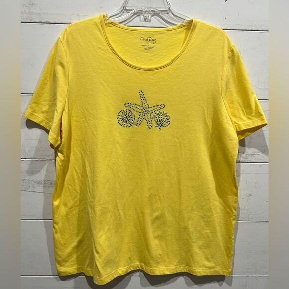 Coral Bay XL Yellow T-Shirt - Picture 1 of 5